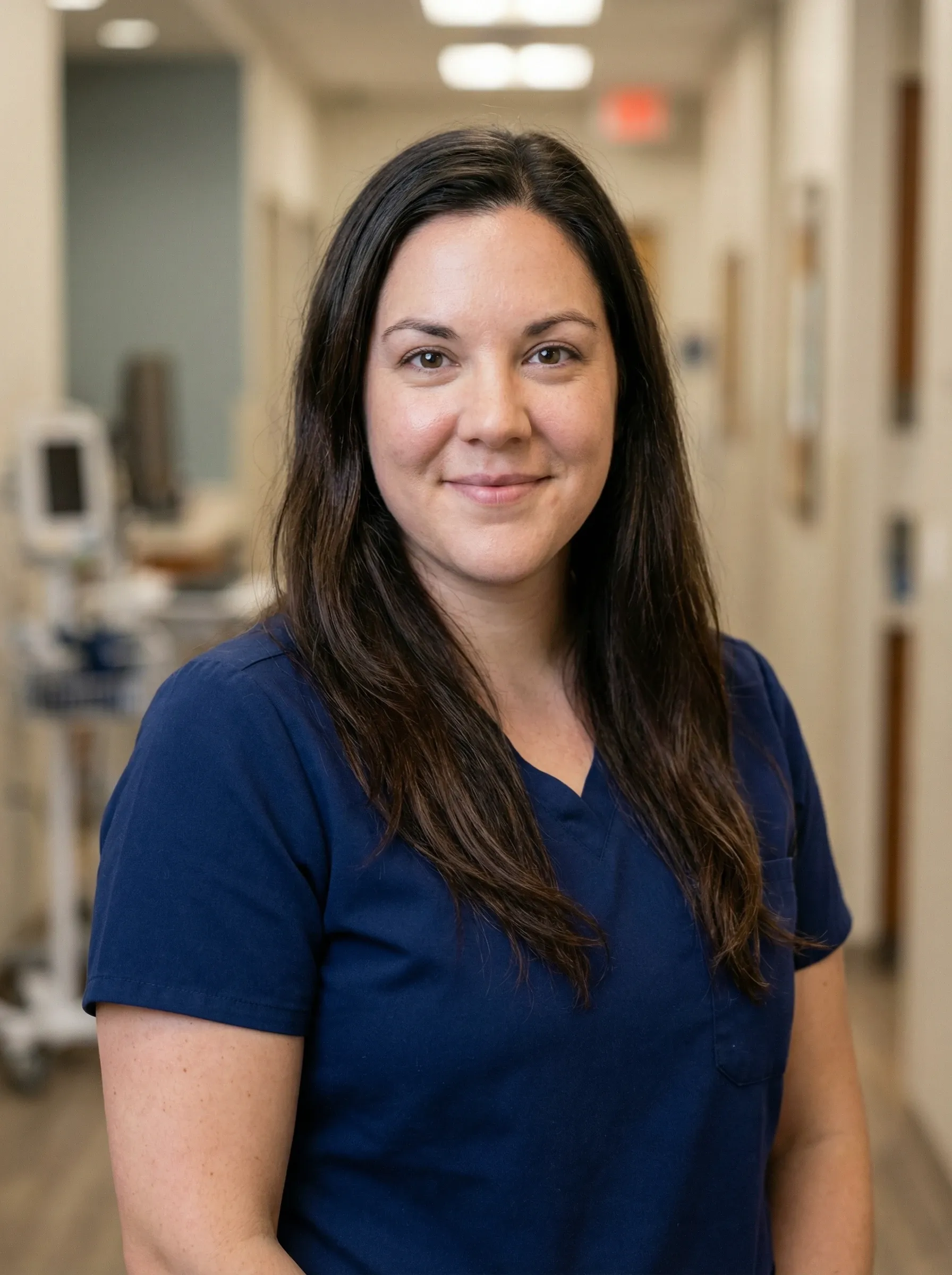 Surgeon in formal medical wear with operating room backdrop